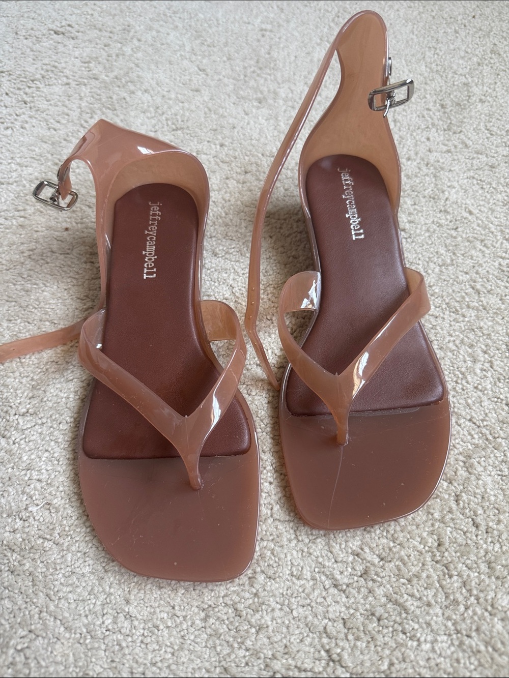 Jeffrey Campbell nude jelly sandals
